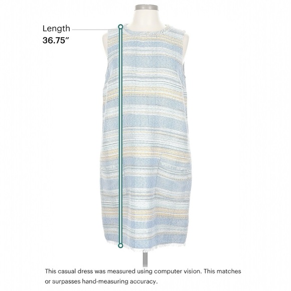 Anthropologie Akemi + Kin Dress Womens Size 12 Sleeveless Blue Striped Shift NWT - Picture 7 of 16